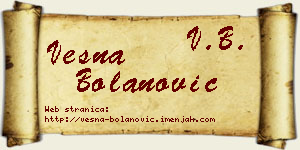 Vesna Bolanović vizit kartica